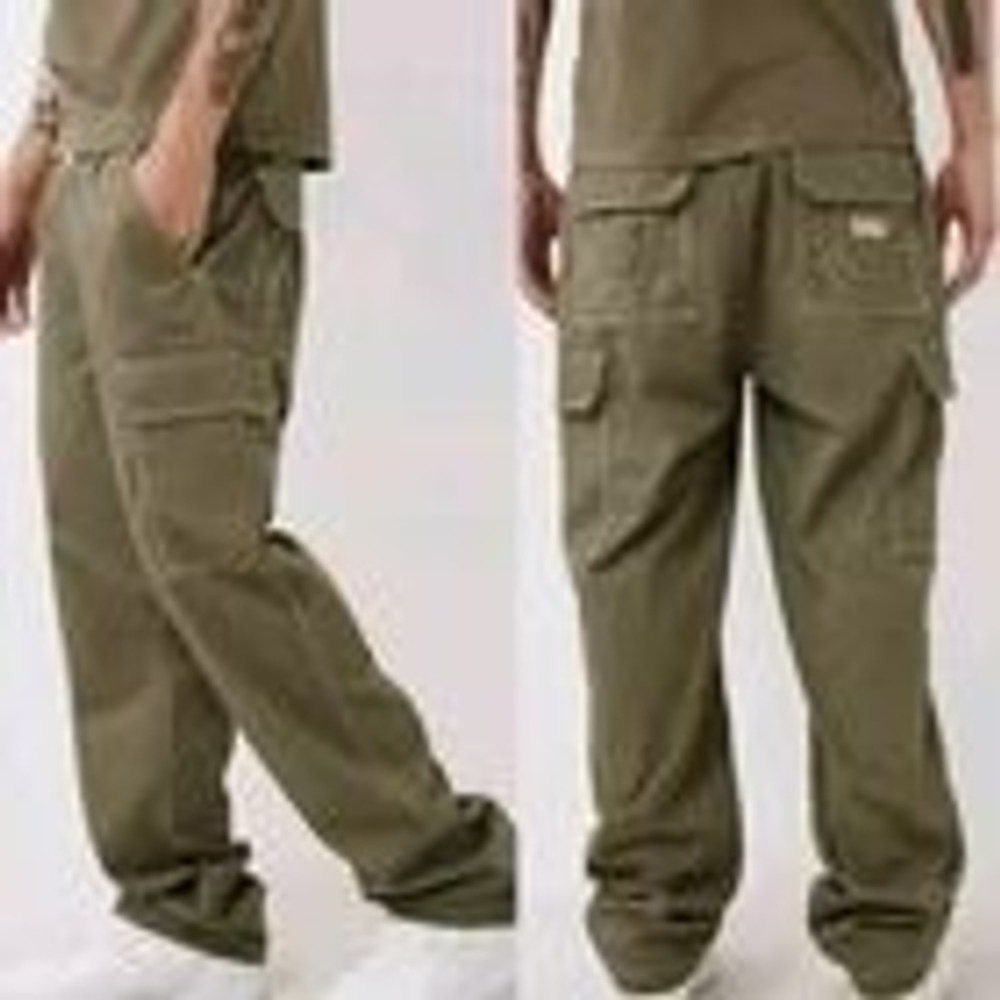 True Religion Cargo Pants Mens 38x32 Green 108335 Pockets Baggy Utility